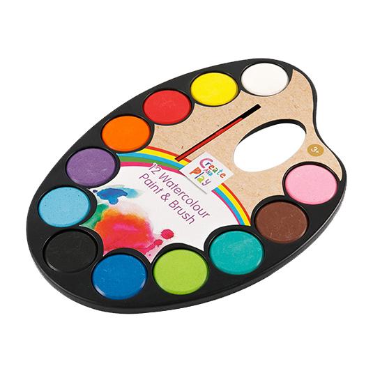 Set di colori ad acquerello solido con vaschetta ovale a 12 colori per studenti