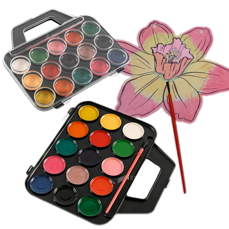 Set di acquerelli semisecchi a 15 colori per studenti d'arte
