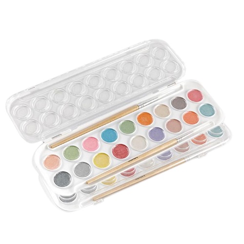 Set di acquerelli da viaggio perfetti per acquerelli metallici a 18 colori