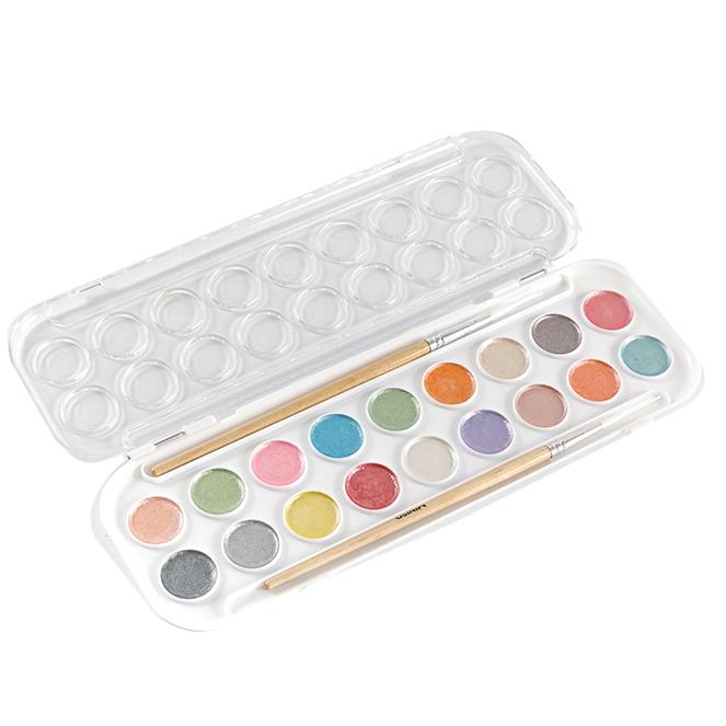 Set di acquerelli da viaggio perfetti per acquerelli metallici a 18 colori