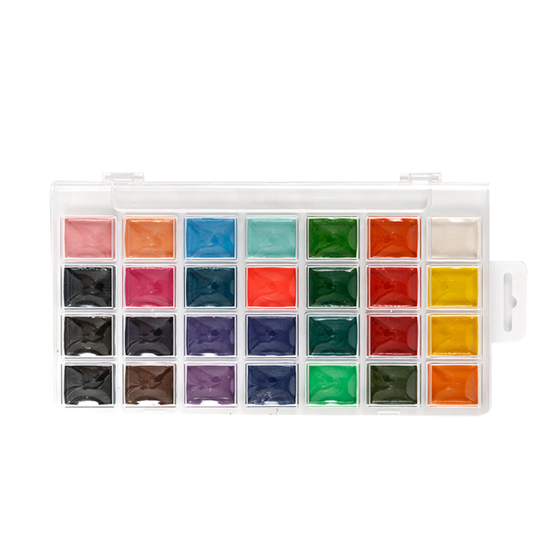 Set di pittura ad acquerello semi-secco da 28 colori con pennelli